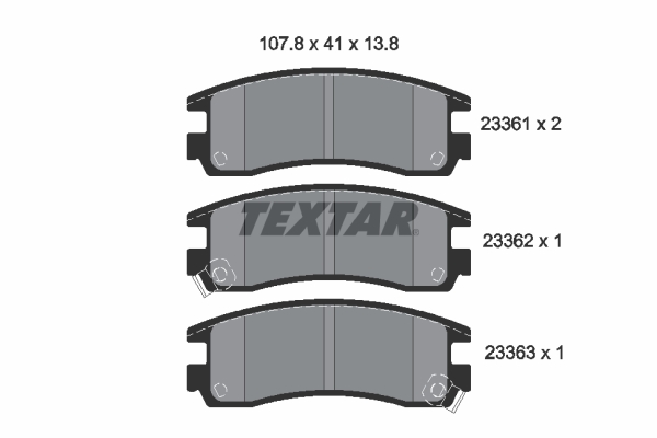 TEXTAR Hátsó fékbetét 2336101_TEXTAR