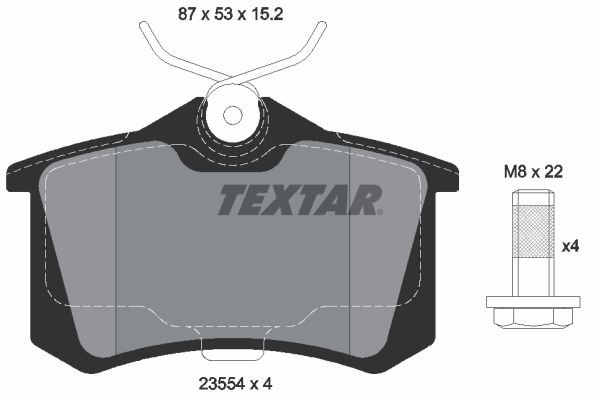 TEXTAR Hátsó fékbetét 2355401_TEXTAR