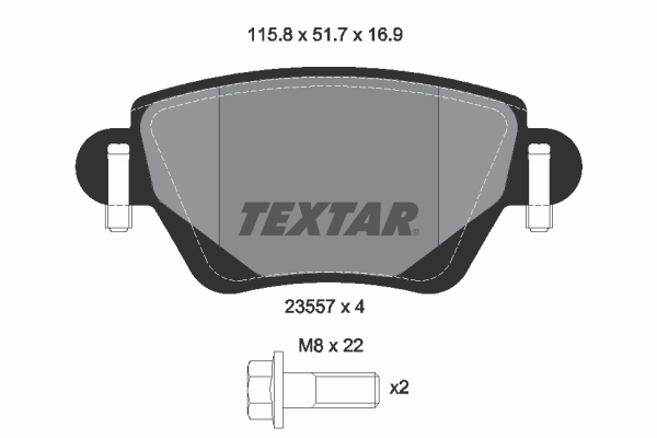 TEXTAR Hátsó fékbetét 2355702_TEXTAR