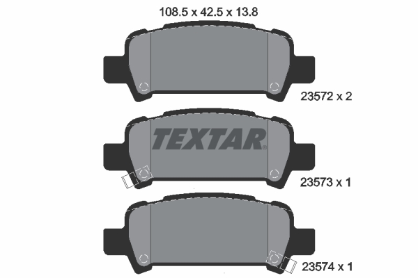 TEXTAR Hátsó fékbetét 2357202_TEXTAR