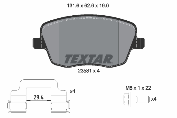 TEXTAR Első fékbetét 2358101_TEXTAR