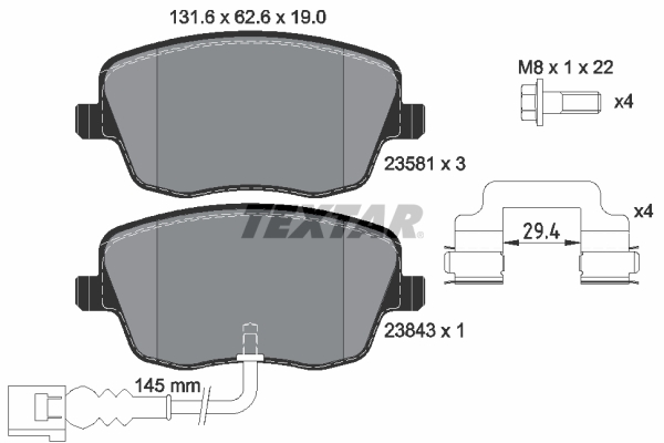 TEXTAR Első fékbetét 2358102_TEXTAR