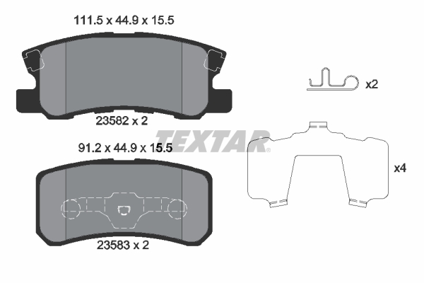 TEXTAR Hátsó fékbetét 2358202_TEXTAR