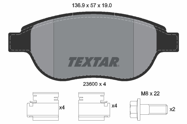 TEXTAR Első fékbetét 2360001_TEXTAR