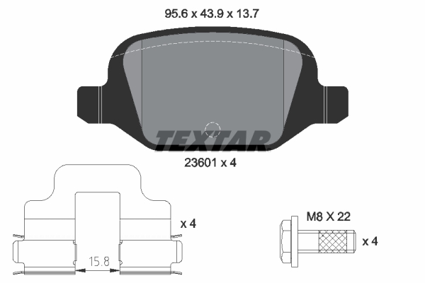 TEXTAR Hátsó fékbetét 2360102_TEXTAR