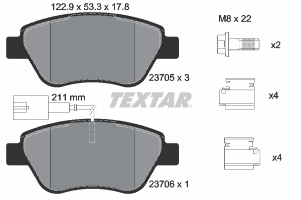 TEXTAR Első fékbetét 2370502_TEXTAR