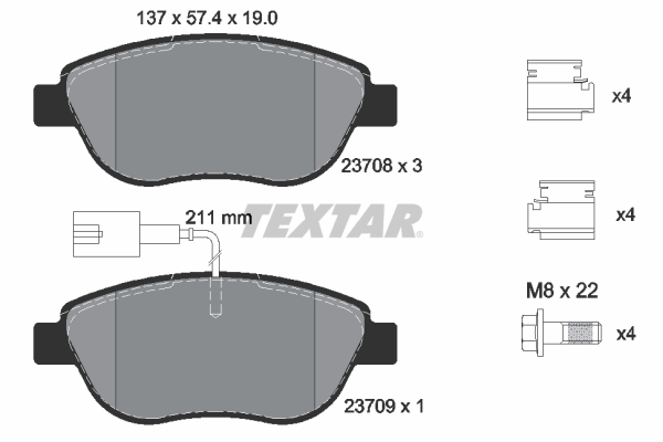 TEXTAR Első fékbetét 2370802_TEXTAR