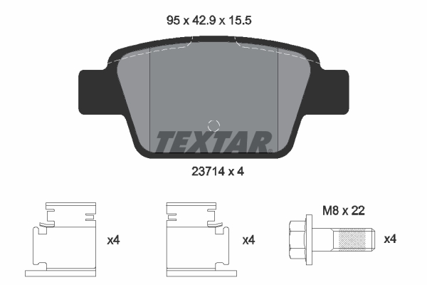 TEXTAR Hátsó fékbetét 2371481_TEXTAR