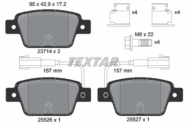 TEXTAR Hátsó fékbetét 2371403_TEXTAR