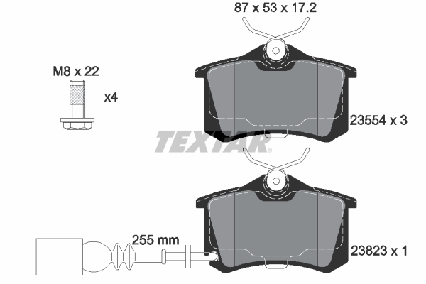 TEXTAR Hátsó fékbetét 2382301_TEXTAR