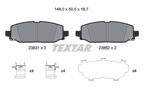 TEXTAR Fékbetét, mind 2383101_TEXTAR