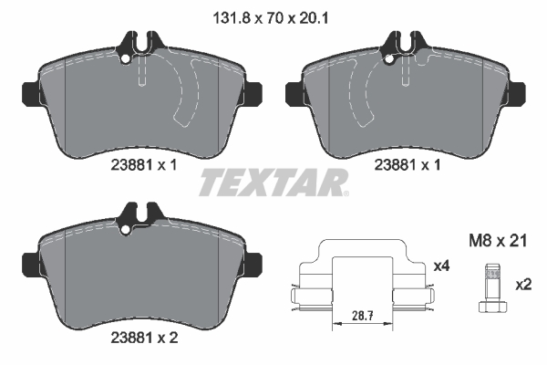 TEXTAR Első fékbetét 2388101_TEXTAR