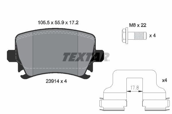 TEXTAR Hátsó fékbetét 2391401_TEXTAR