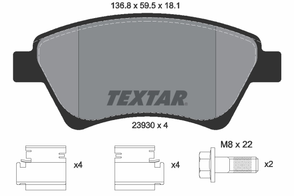 TEXTAR Első fékbetét 2393001_TEXTAR