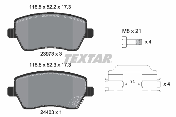 TEXTAR Első fékbetét 2397302_TEXTAR