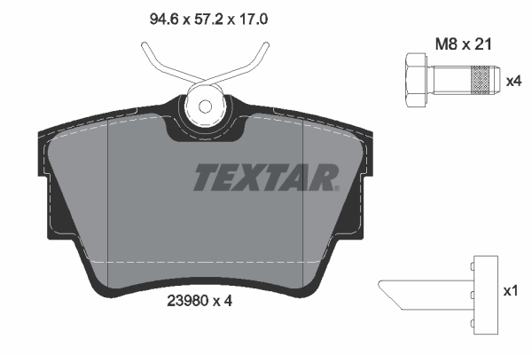 TEXTAR Hátsó fékbetét 2398001_TEXTAR