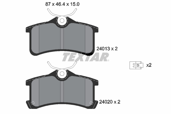 TEXTAR Hátsó fékbetét 2401301_TEXTAR