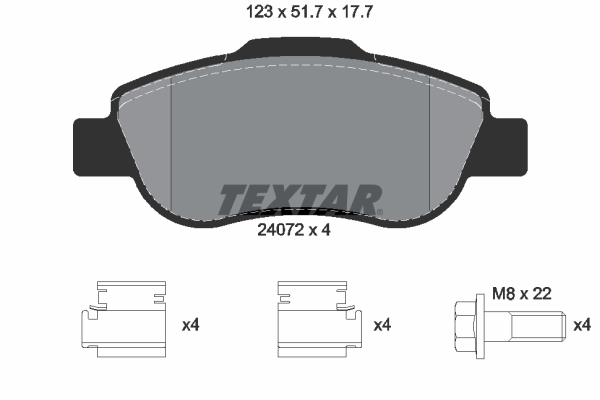 TEXTAR Első fékbetét 2407201_TEXTAR