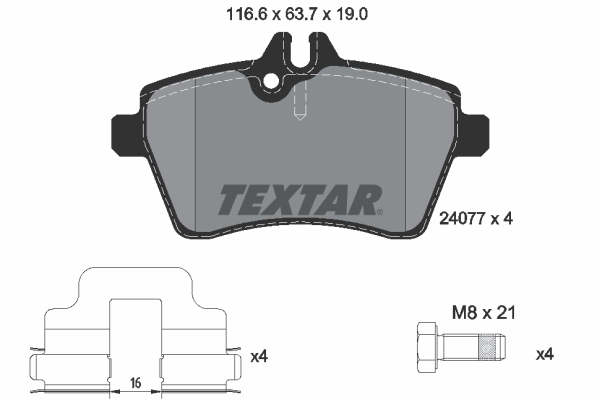 TEXTAR Első fékbetét 2407701_TEXTAR