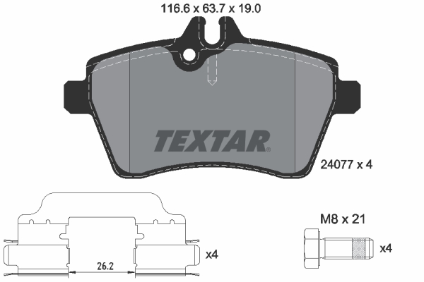 TEXTAR Első fékbetét 2407702_TEXTAR