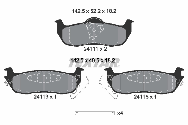 TEXTAR Hátsó fékbetét 2411103_TEXTAR