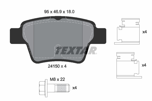 TEXTAR Hátsó fékbetét 2415001_TEXTAR