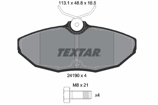 TEXTAR Hátsó fékbetét 2419001_TEXTAR