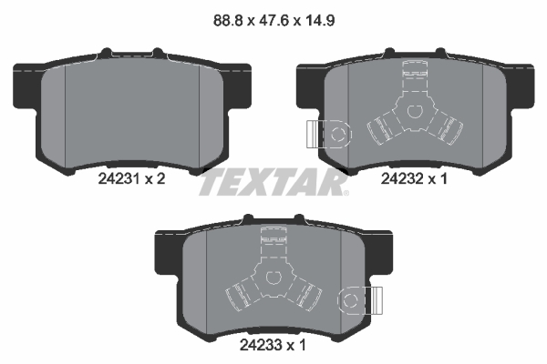 TEXTAR Hátsó fékbetét 2423101_TEXTAR