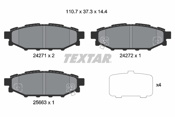 TEXTAR Hátsó fékbetét 2427101_TEXTAR