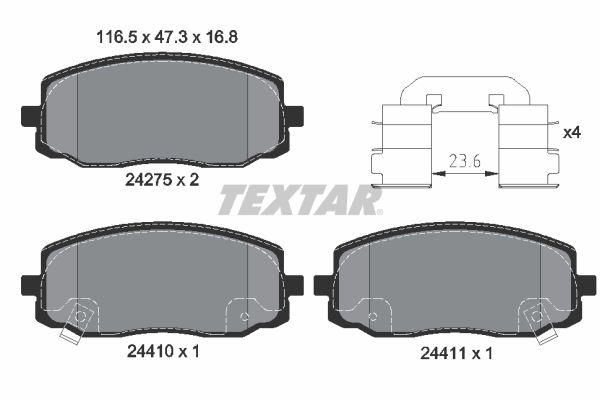 TEXTAR Első fékbetét 2427501_TEXTAR