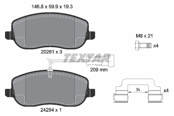 TEXTAR Első fékbetét 2429401_TEXTAR