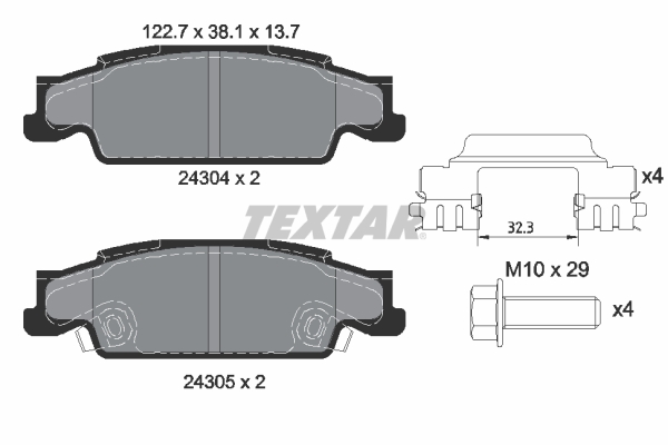 TEXTAR Hátsó fékbetét 2430402_TEXTAR