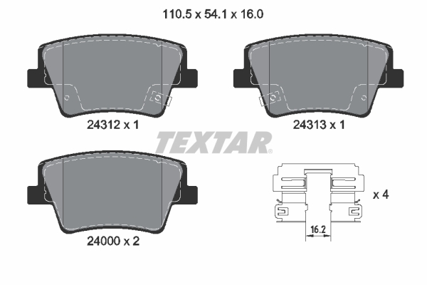 TEXTAR Fékbetét, mind 2431201_TEXTAR