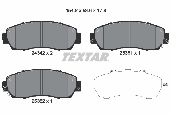 TEXTAR Első fékbetét 2434201_TEXTAR