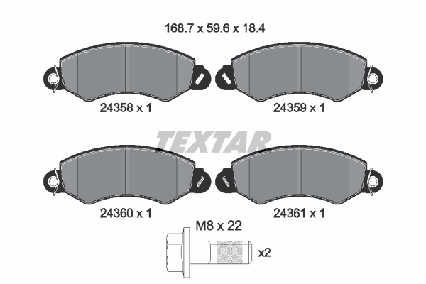 TEXTAR Első fékbetét 2435801_TEXTAR