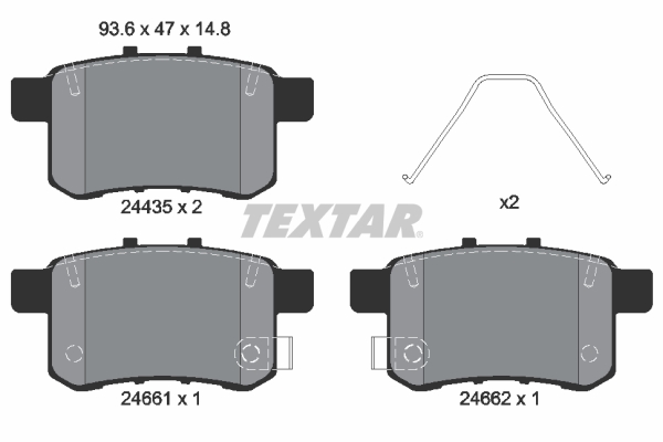 TEXTAR Hátsó fékbetét 2443501_TEXTAR