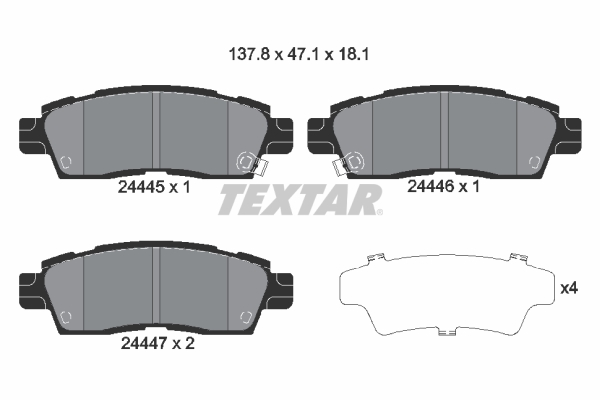 TEXTAR Hátsó fékbetét 2444501_TEXTAR