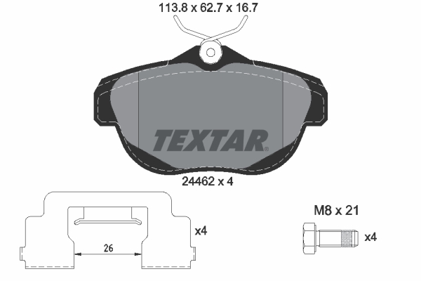 TEXTAR Hátsó fékbetét 2446201_TEXTAR