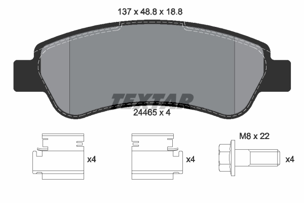 TEXTAR Hátsó fékbetét 2446501_TEXTAR