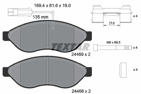 TEXTAR Első fékbetét 2446901_TEXTAR