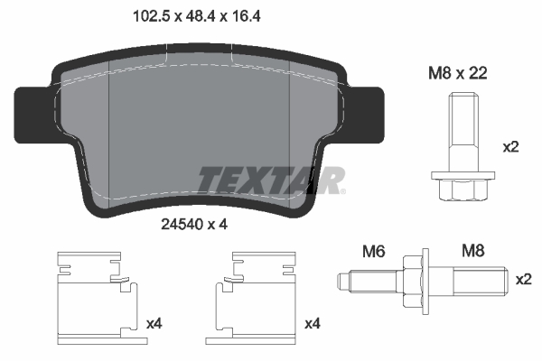 TEXTAR Hátsó fékbetét 2454001_TEXTAR