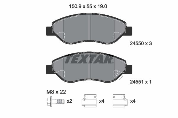 TEXTAR Első fékbetét 2455001_TEXTAR