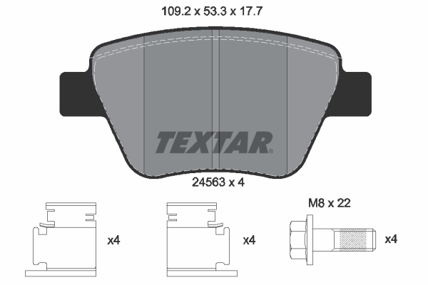 TEXTAR Hátsó fékbetét 2456301_TEXTAR