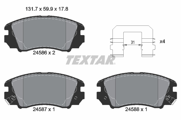 TEXTAR Első fékbetét 2458601_TEXTAR