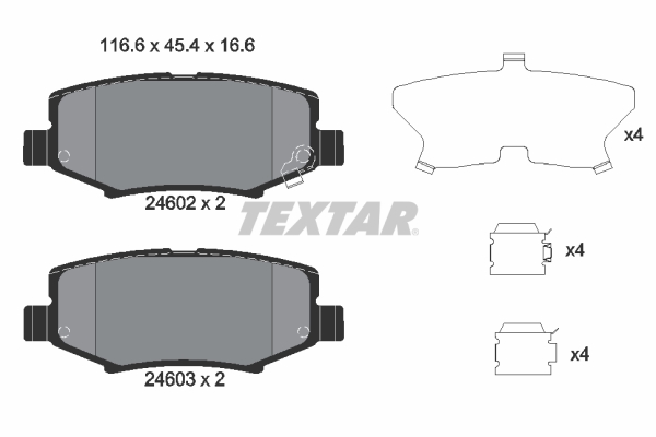 TEXTAR Hátsó fékbetét 2460201_TEXTAR