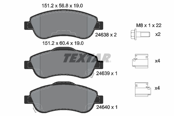 TEXTAR Első fékbetét 2463801_TEXTAR