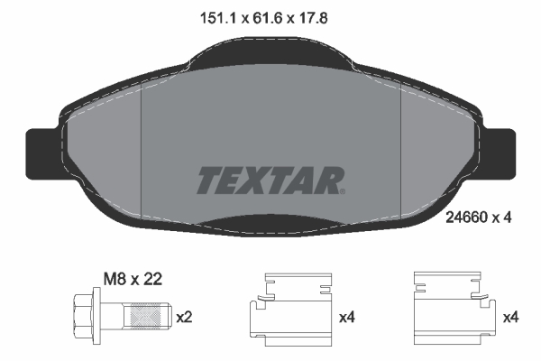 TEXTAR Első fékbetét 2466001_TEXTAR