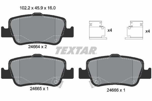 TEXTAR Hátsó fékbetét 2466401_TEXTAR