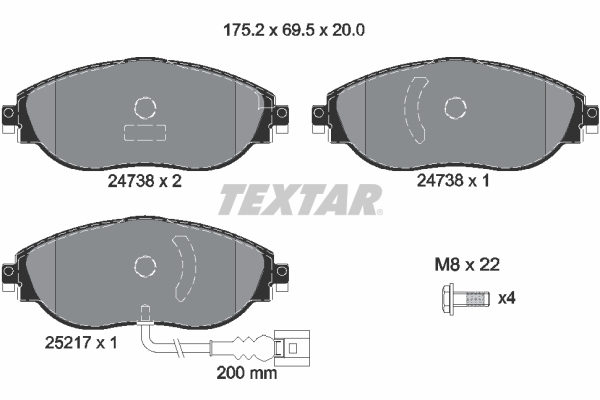 TEXTAR Első fékbetét 2473801_TEXTAR