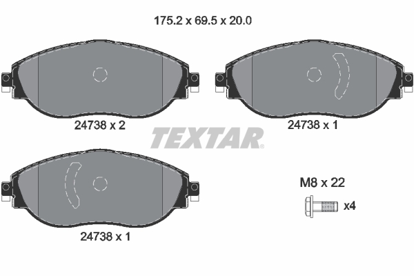 TEXTAR Első fékbetét 2473806_TEXTAR